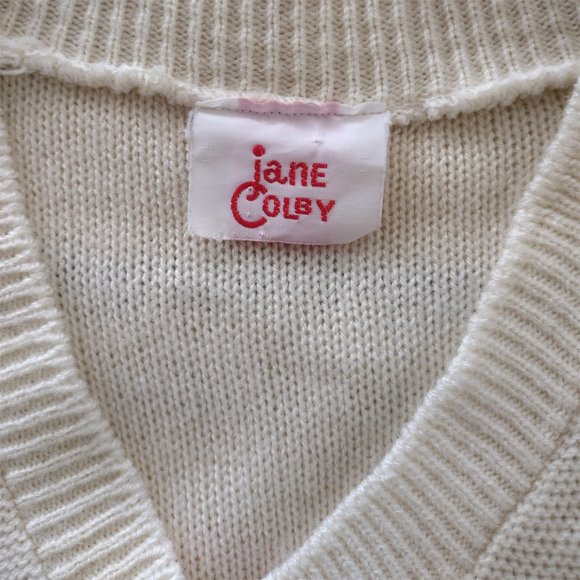 Vintage 1970s Jane Colby Pale Yellow Striped Knit Sweater - Picture 11 of 13